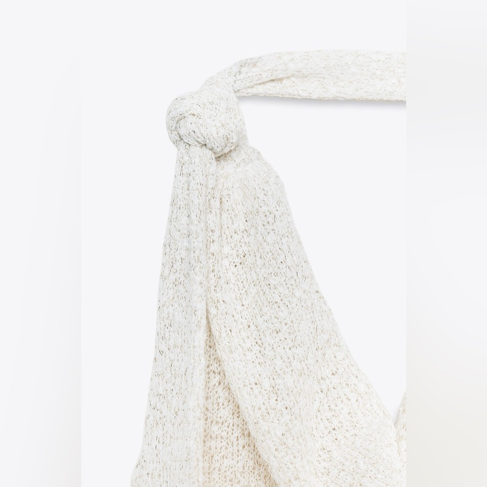 Zara White Cowl Neck Halter Maxi Dress - Picture 3 of 7